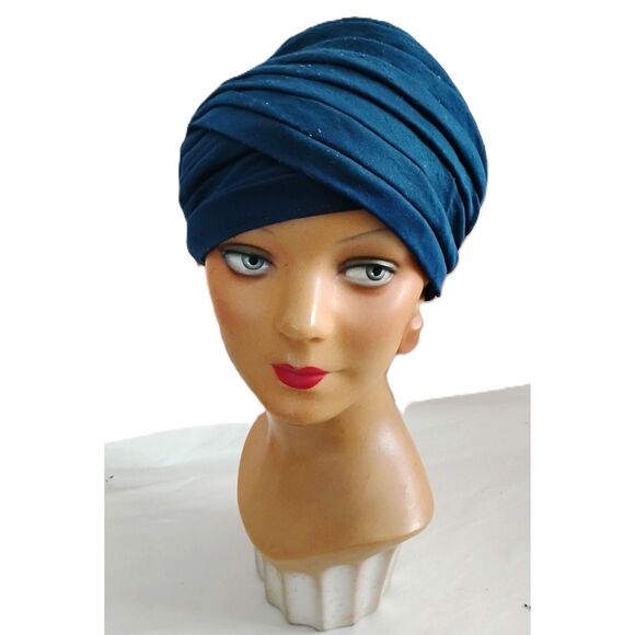 WWII Era Navy Jersey Turban Hat, Young Girl or Teen Size, As Is - Picture 3 of 6